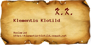 Klementis Klotild névjegykártya